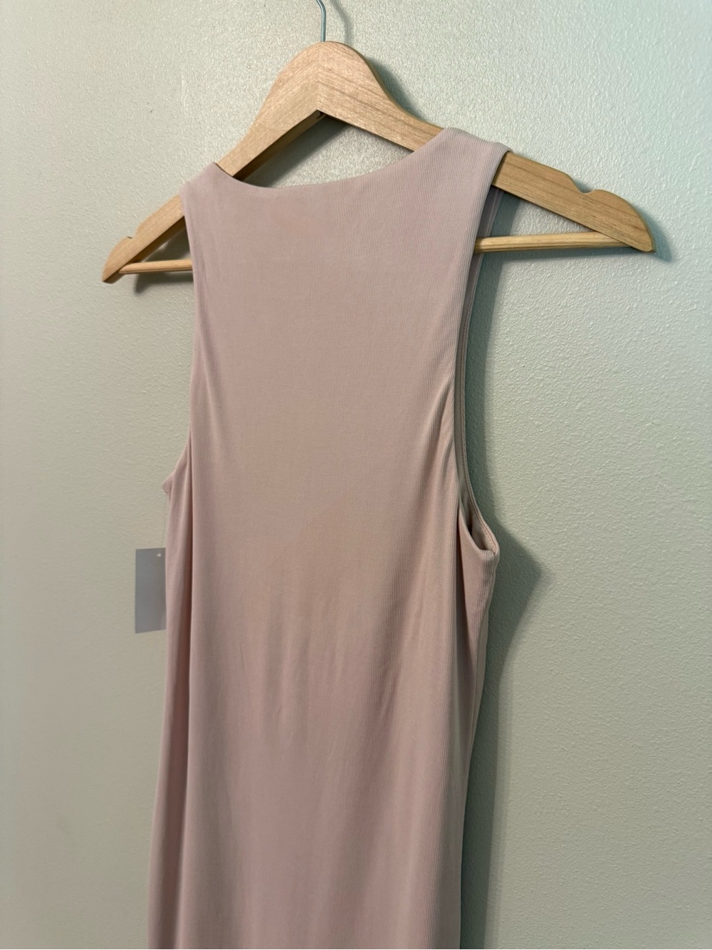 Good American Micro Rib Midi Dress Honey Pink NWT Size M Bodycon - Picture 7 of 10